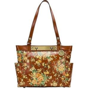 PATRICIA NASH Rayleigh Antique
Rose floral Patina Coated Linen Canvas handbag